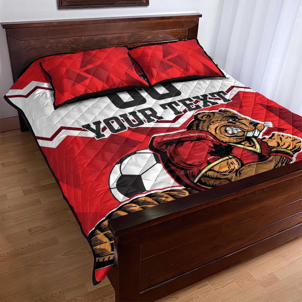 Custom Canada Football Quilt Bed Set Beavers Mascot - Wonder Print Shop