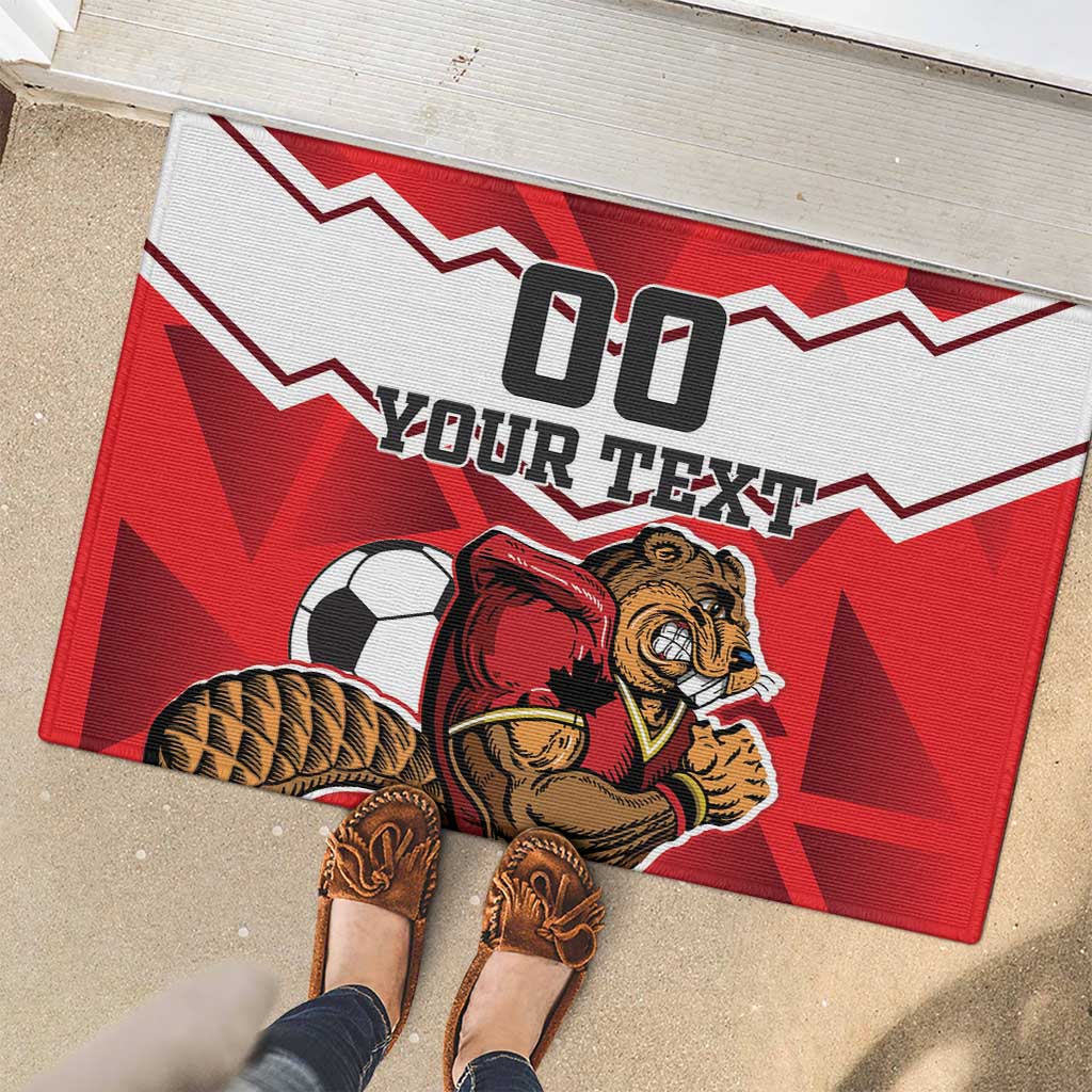 Custom Canada Football Rubber Doormat Beavers Mascot - Wonder Print Shop