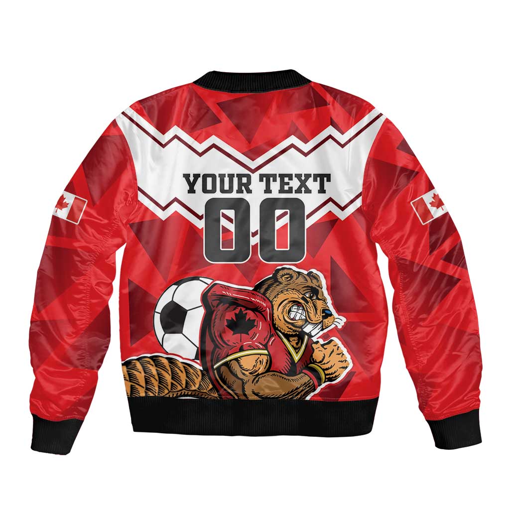 Custom Canada Football Sleeve Zip Bomber Jacket Beavers Mascot - Wonder Print Shop