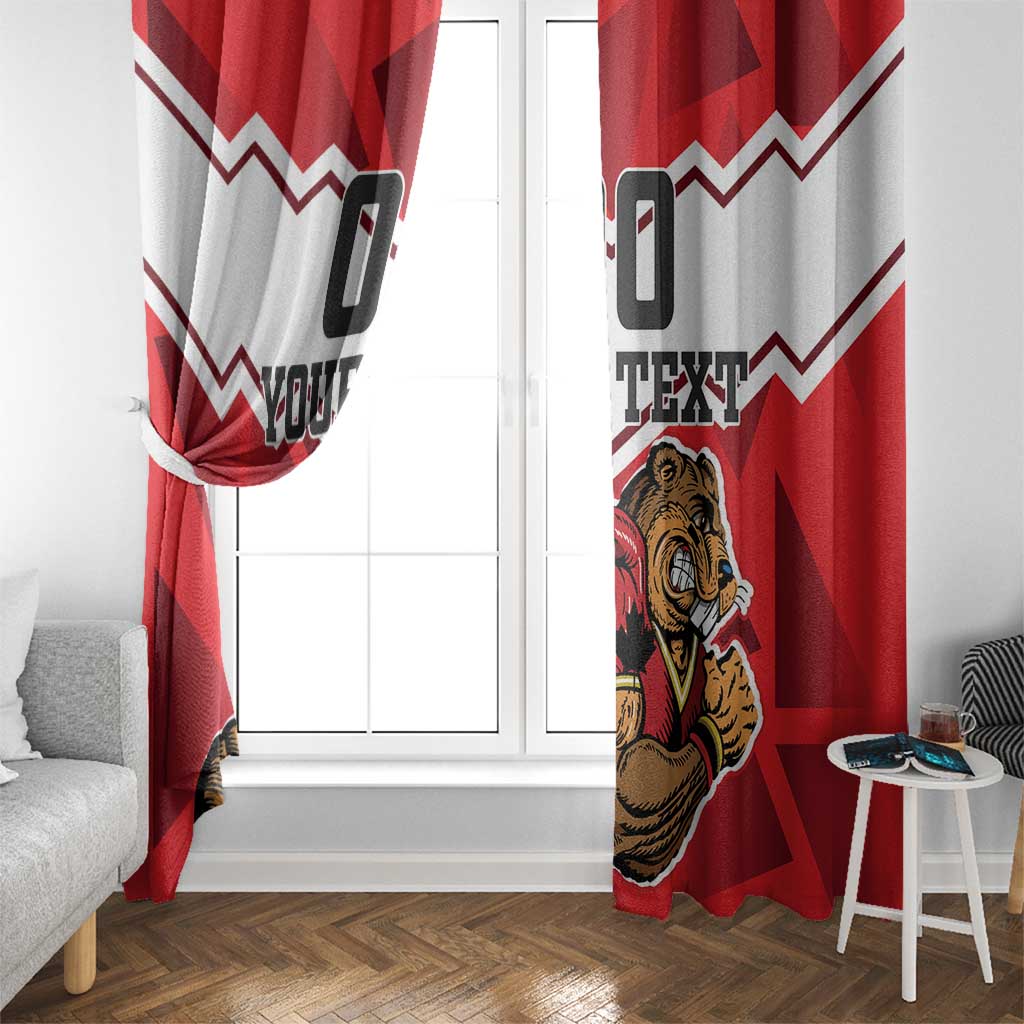 Custom Canada Football Window Curtain Beavers Mascot - Wonder Print Shop