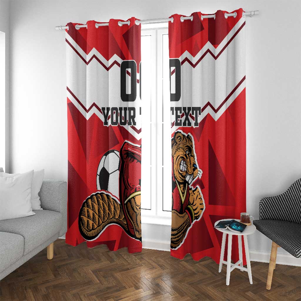 Custom Canada Football Window Curtain Beavers Mascot - Wonder Print Shop
