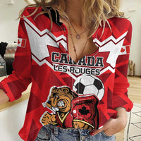 Custom Canada Football Women Casual Shirt Beavers Mascot - Wonder Print Shop