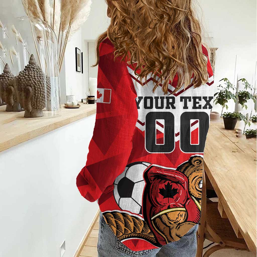 Custom Canada Football Women Casual Shirt Beavers Mascot - Wonder Print Shop