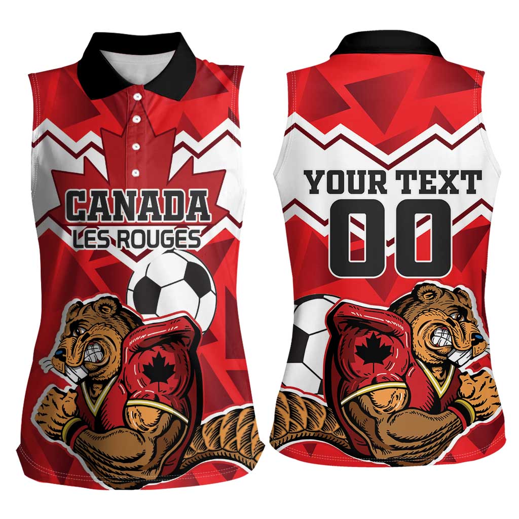Custom Canada Football Women Sleeveless Polo Shirt Beavers Mascot - Wonder Print Shop