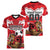 Custom Canada Football Women V-Neck T-Shirt Beavers Mascot - Wonder Print Shop