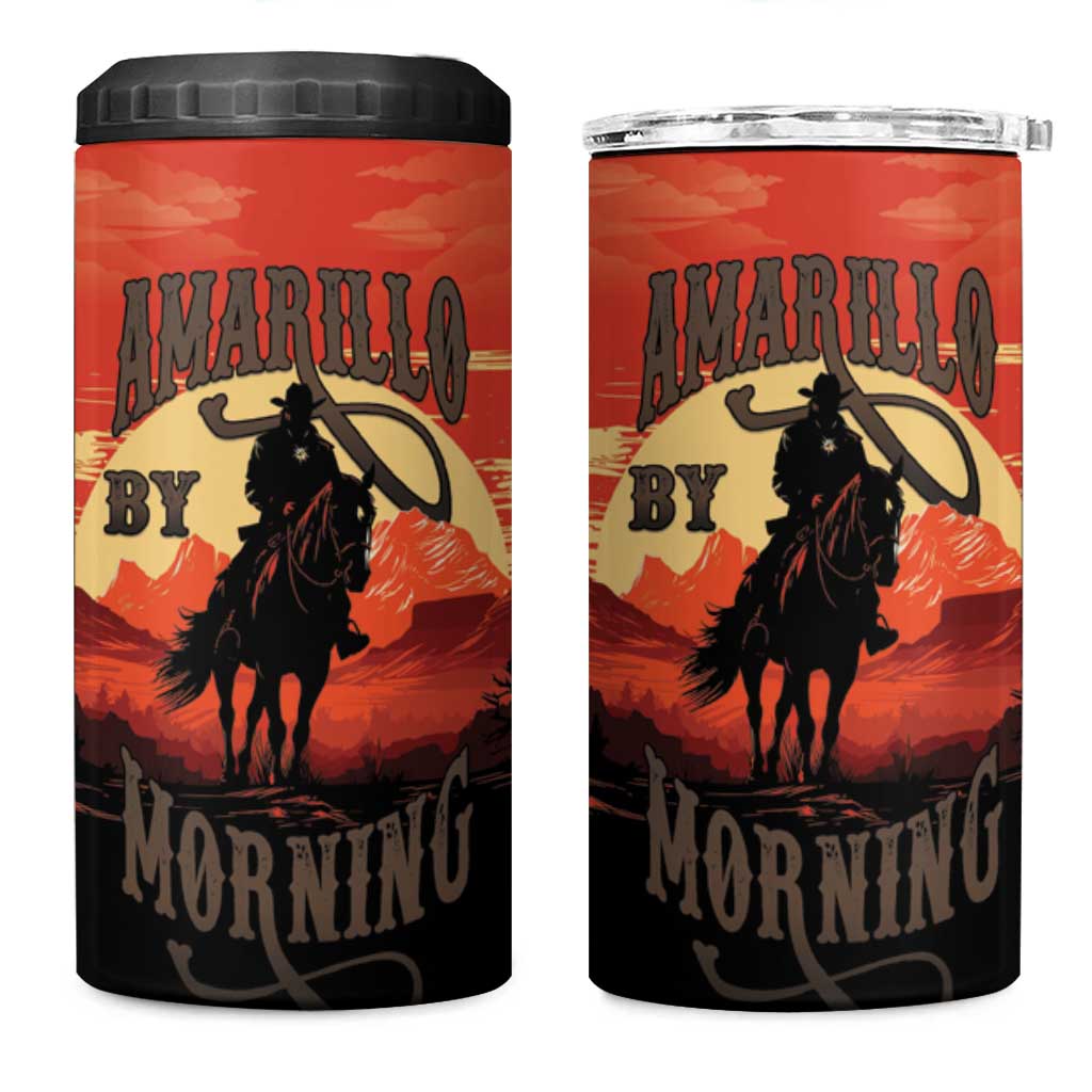 Rodeo Cowboy 4 in 1 Can Cooler Tumbler Amarillo By Morning - Wonder Print Shop