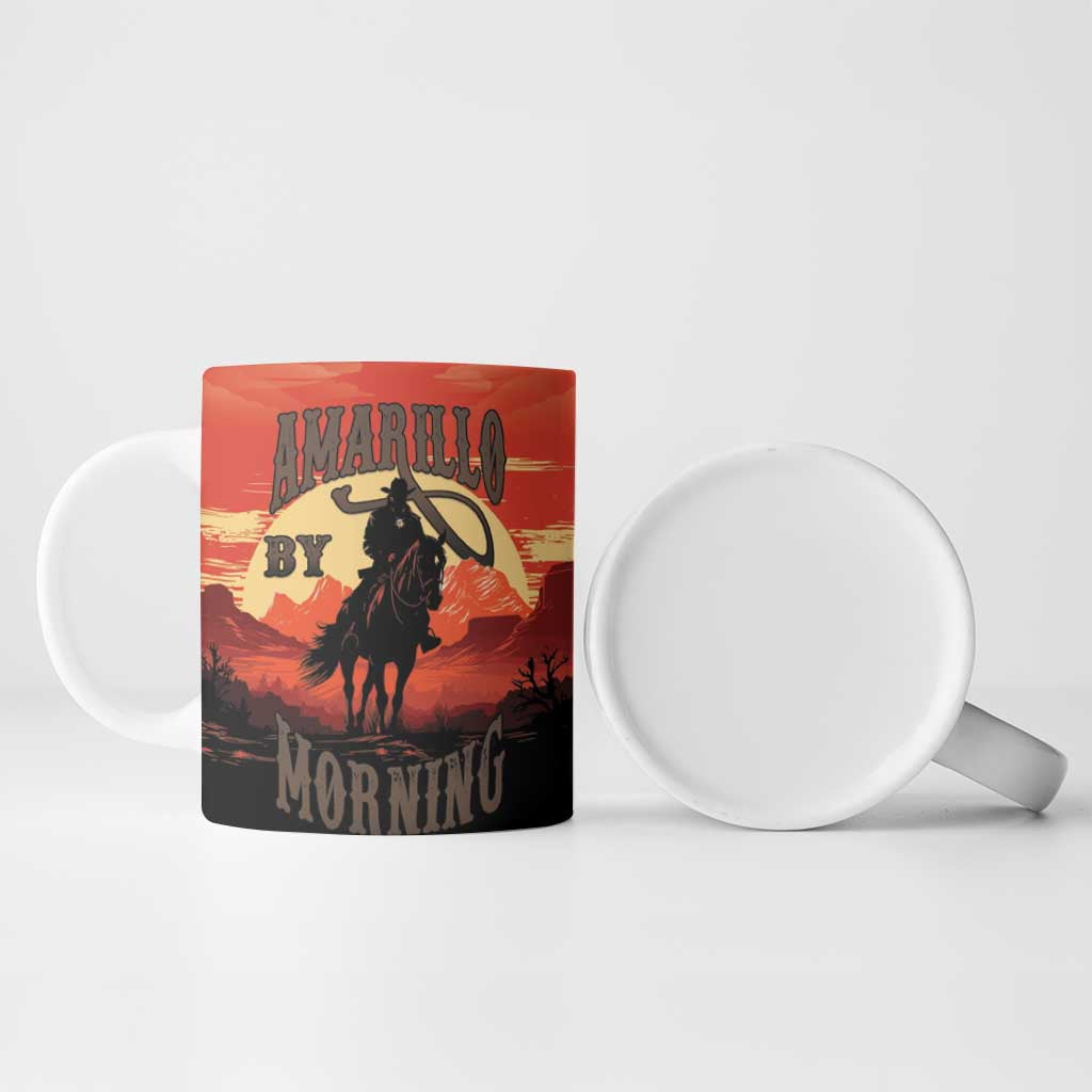 Rodeo Cowboy Ceramic Mug Amarillo By Morning - Wonder Print Shop
