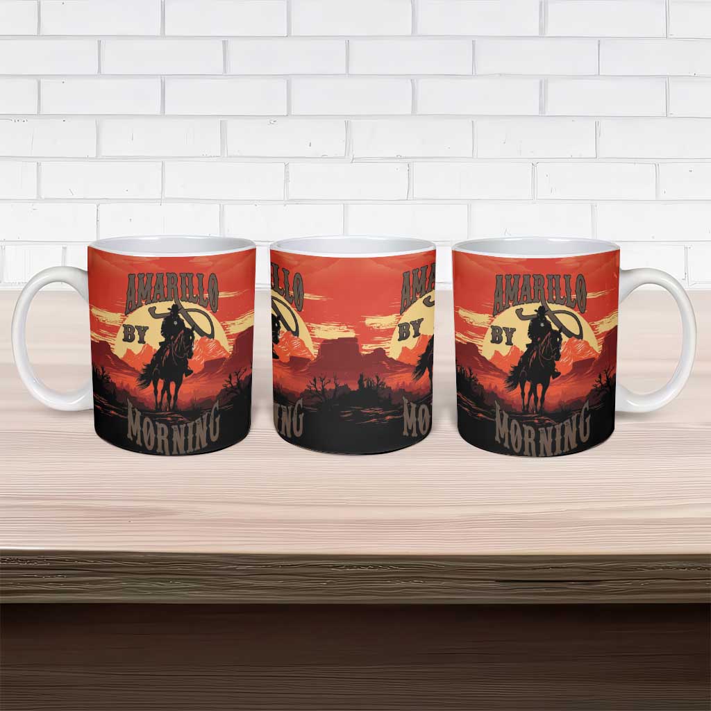 Rodeo Cowboy Ceramic Mug Amarillo By Morning - Wonder Print Shop