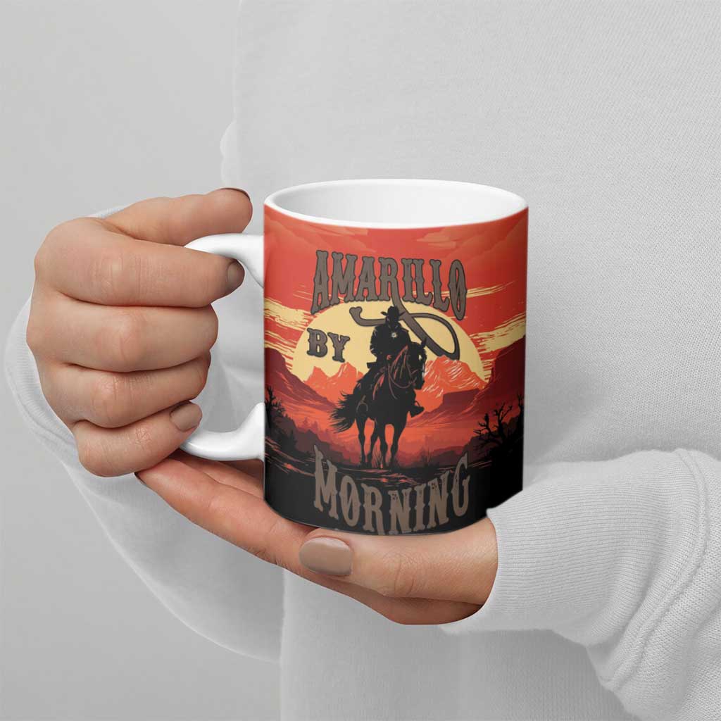 Rodeo Cowboy Ceramic Mug Amarillo By Morning - Wonder Print Shop