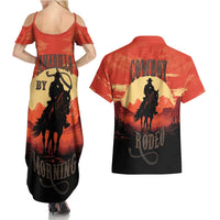 Rodeo Cowboy Couples Matching Summer Maxi Dress and Hawaiian Shirt Amarillo By Morning - Wonder Print Shop