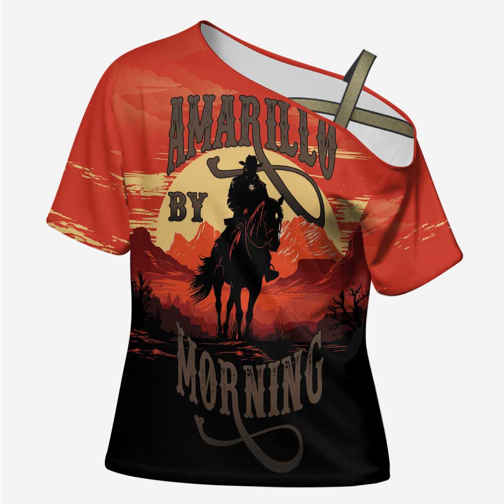 Rodeo Cowboy Cross Shoulder Shirt Amarillo By Morning - Wonder Print Shop