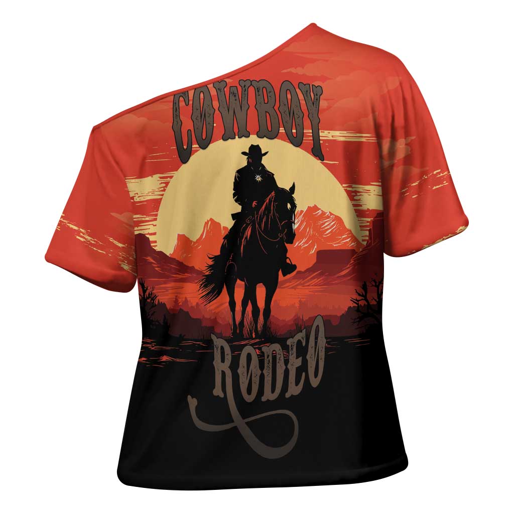Rodeo Cowboy Cross Shoulder Shirt Amarillo By Morning - Wonder Print Shop