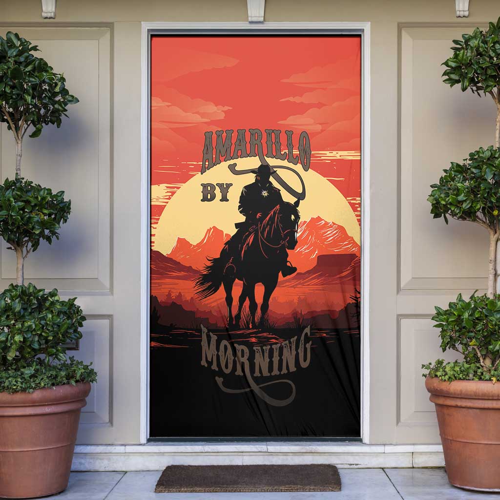 Rodeo Cowboy Door Cover Amarillo By Morning - Wonder Print Shop
