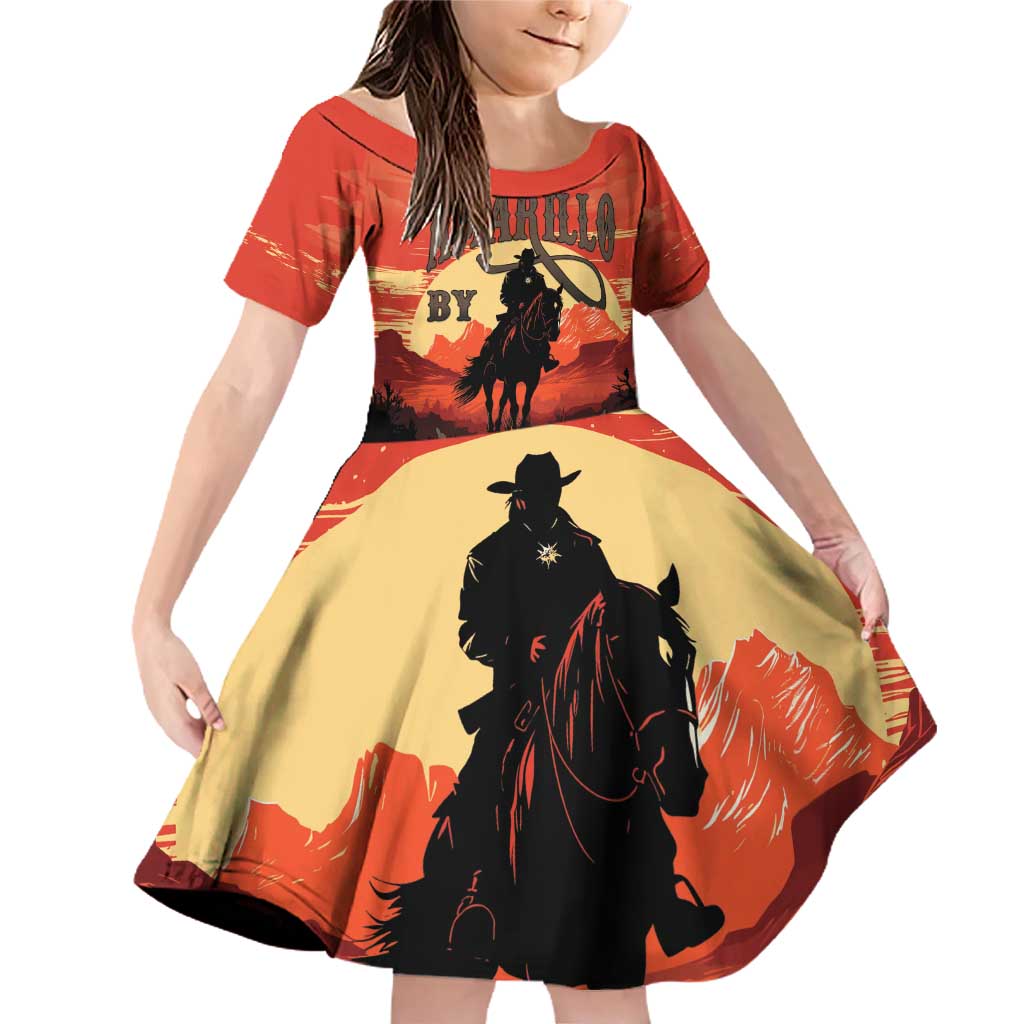 Rodeo Cowboy Family Matching Off Shoulder Short Dress and Hawaiian Shirt Amarillo By Morning - Wonder Print Shop