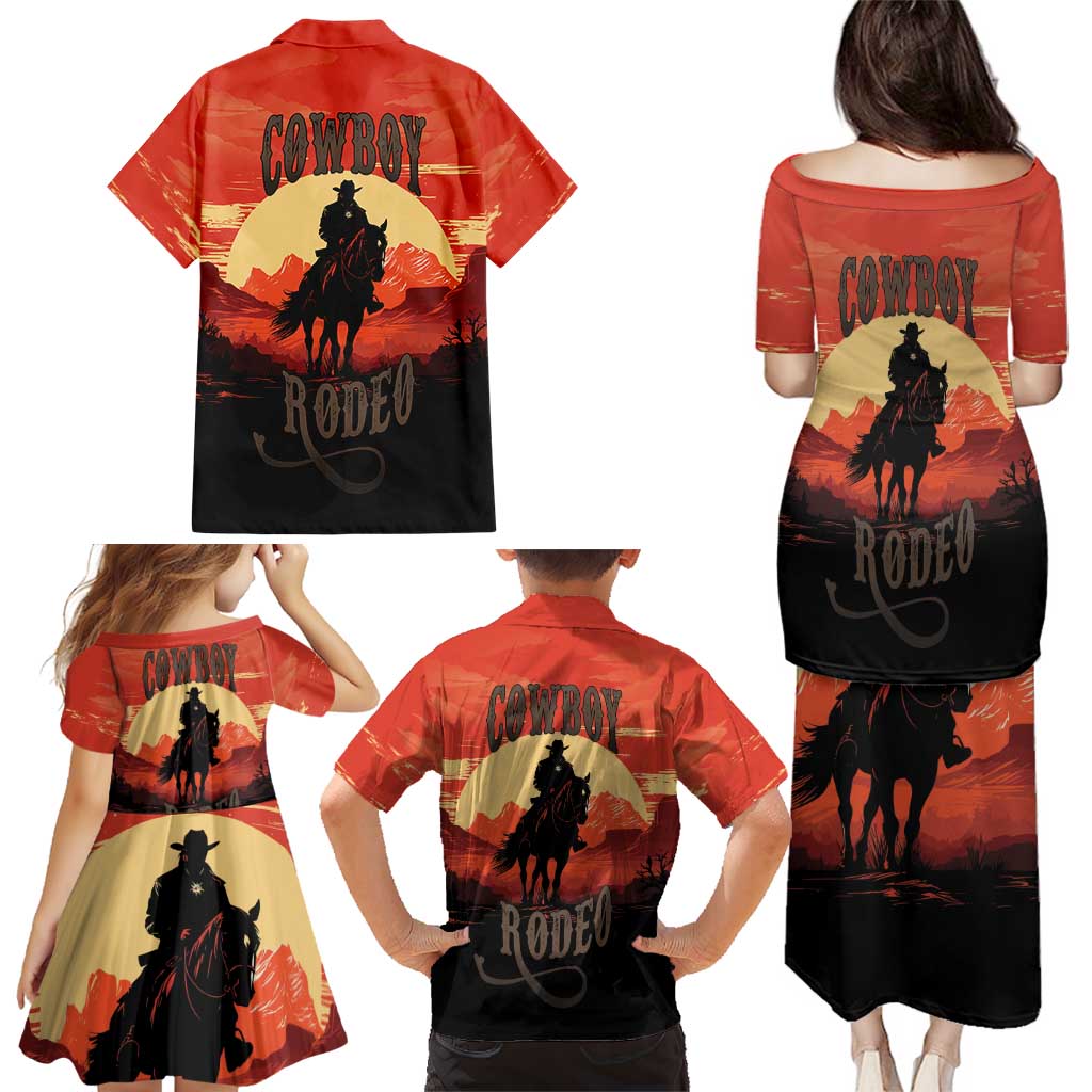 Rodeo Cowboy Family Matching Puletasi and Hawaiian Shirt Amarillo By Morning - Wonder Print Shop