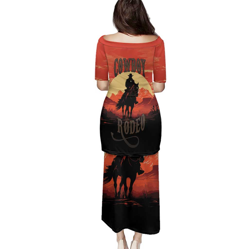 Rodeo Cowboy Family Matching Puletasi and Hawaiian Shirt Amarillo By Morning - Wonder Print Shop