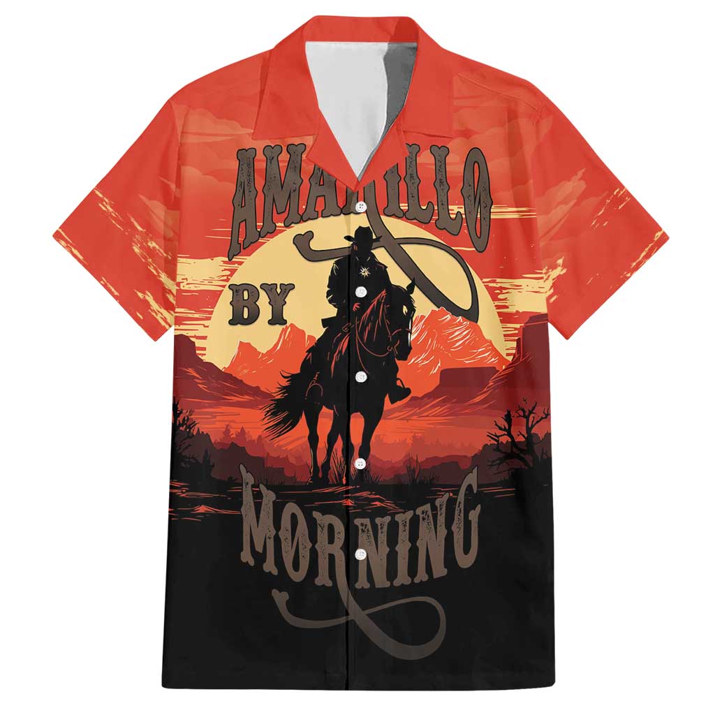 Rodeo Cowboy Family Matching Short Sleeve Bodycon Dress and Hawaiian Shirt Amarillo By Morning - Wonder Print Shop