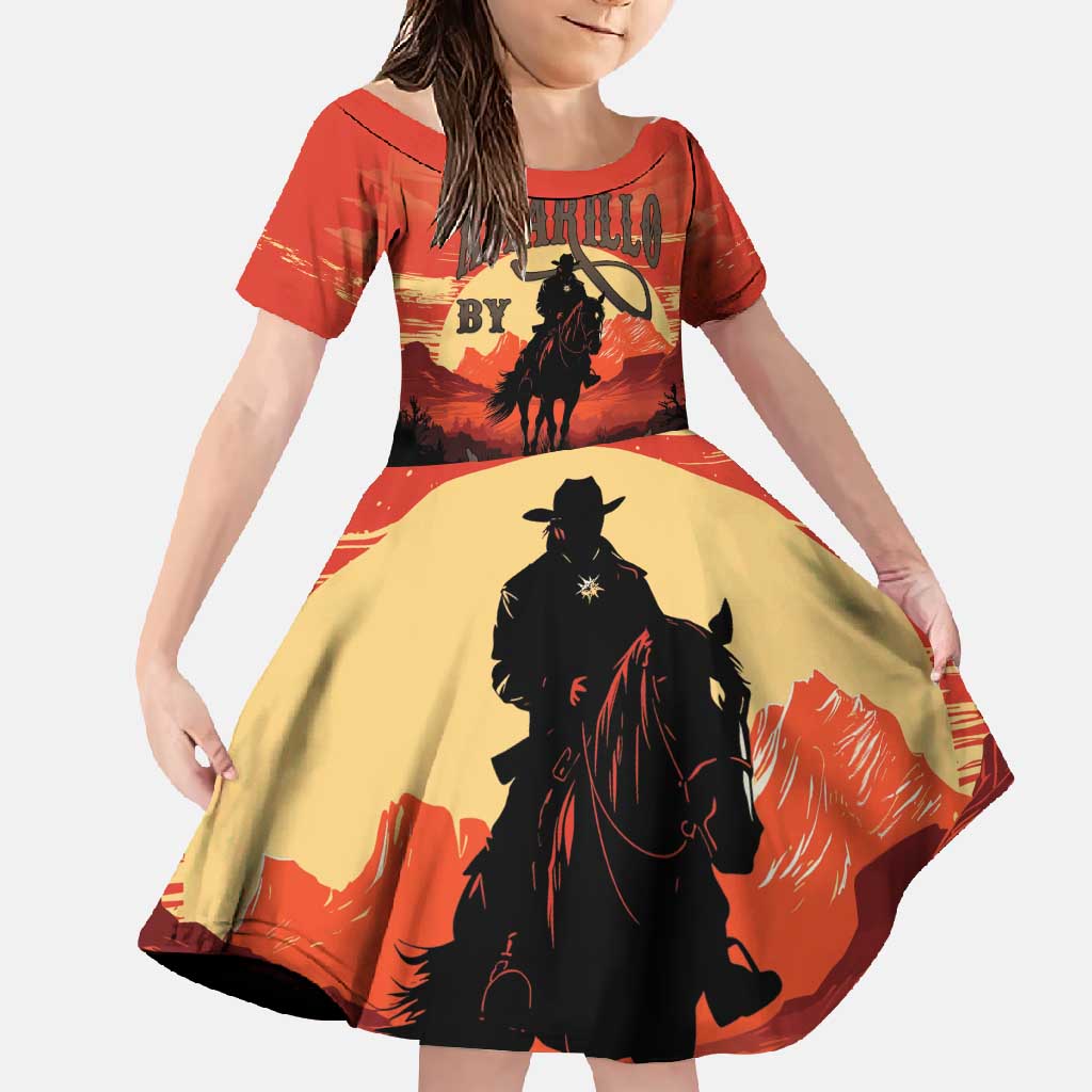Rodeo Cowboy Family Matching Summer Maxi Dress and Hawaiian Shirt Amarillo By Morning - Wonder Print Shop