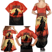Rodeo Cowboy Family Matching Summer Maxi Dress and Hawaiian Shirt Amarillo By Morning - Wonder Print Shop