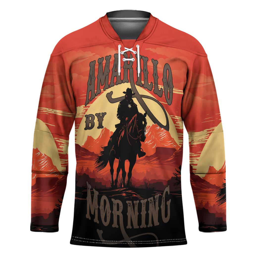 Rodeo Cowboy Hockey Jersey Amarillo By Morning - Wonder Print Shop
