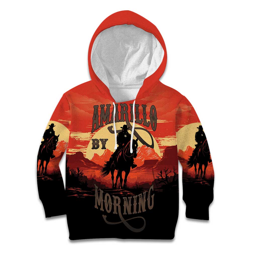 Rodeo Cowboy Kid Hoodie Amarillo By Morning - Wonder Print Shop