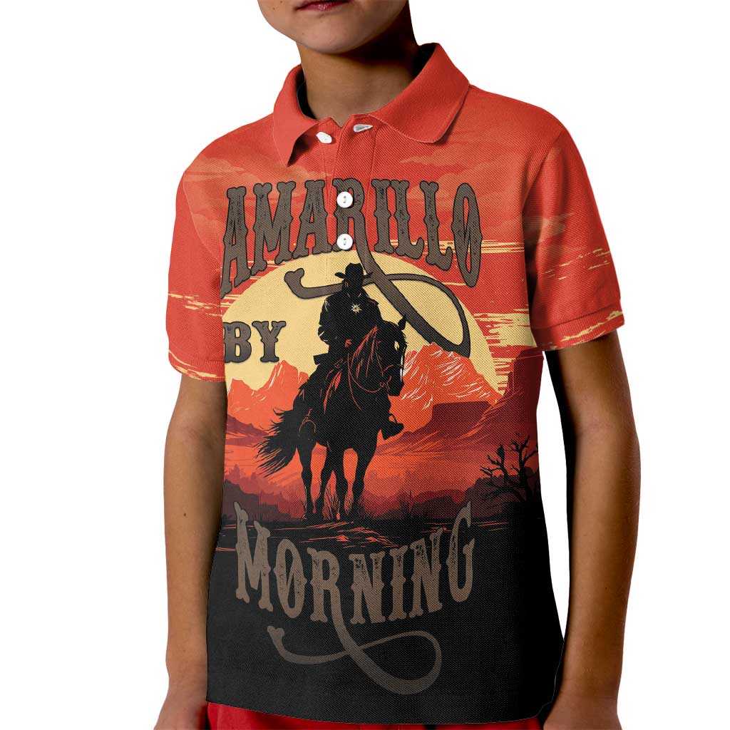 Rodeo Cowboy Kid Polo Shirt Amarillo By Morning - Wonder Print Shop
