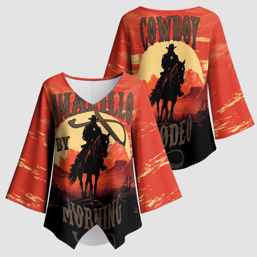 Rodeo Cowboy Kimono Sleeve Blouse Amarillo By Morning - Wonder Print Shop
