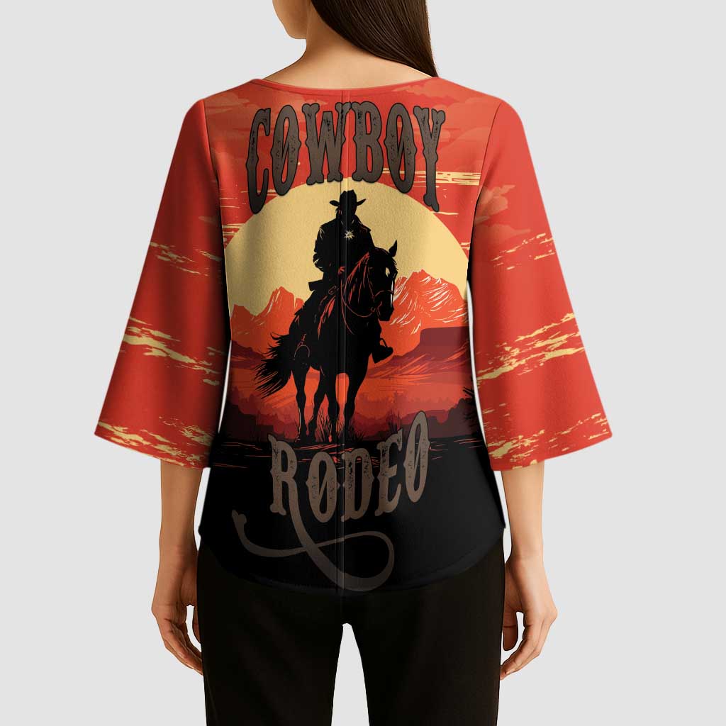 Rodeo Cowboy Kimono Sleeve Blouse Amarillo By Morning - Wonder Print Shop