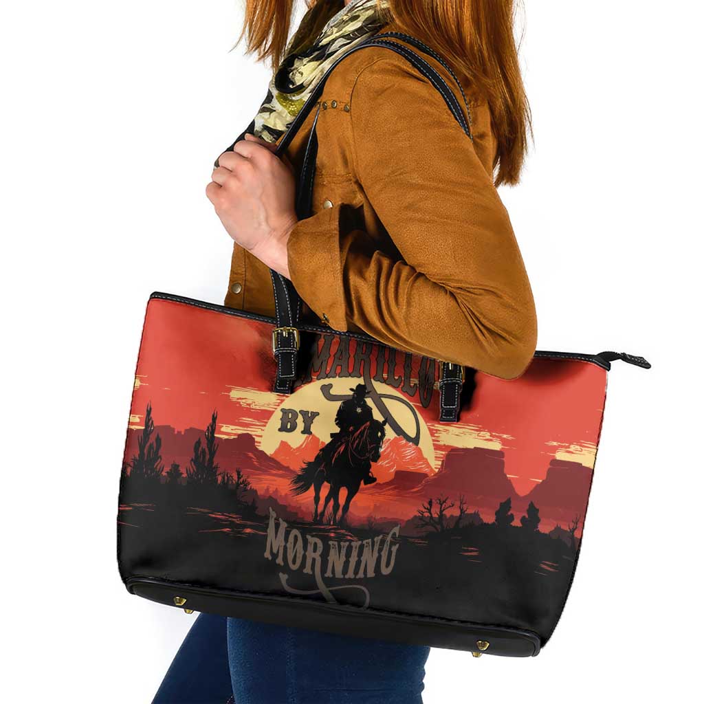 Rodeo Cowboy Leather Tote Bag Amarillo By Morning - Wonder Print Shop