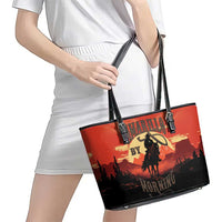 Rodeo Cowboy Leather Tote Bag Amarillo By Morning - Wonder Print Shop