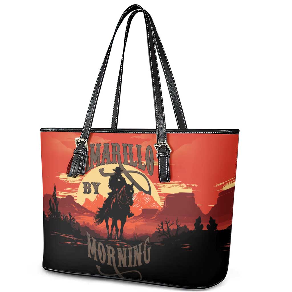 Rodeo Cowboy Leather Tote Bag Amarillo By Morning - Wonder Print Shop
