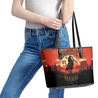 Rodeo Cowboy Leather Tote Bag Amarillo By Morning - Wonder Print Shop