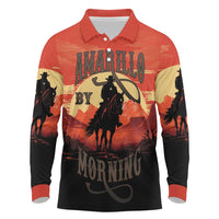 Rodeo Cowboy Long Sleeve Polo Shirt Amarillo By Morning - Wonder Print Shop