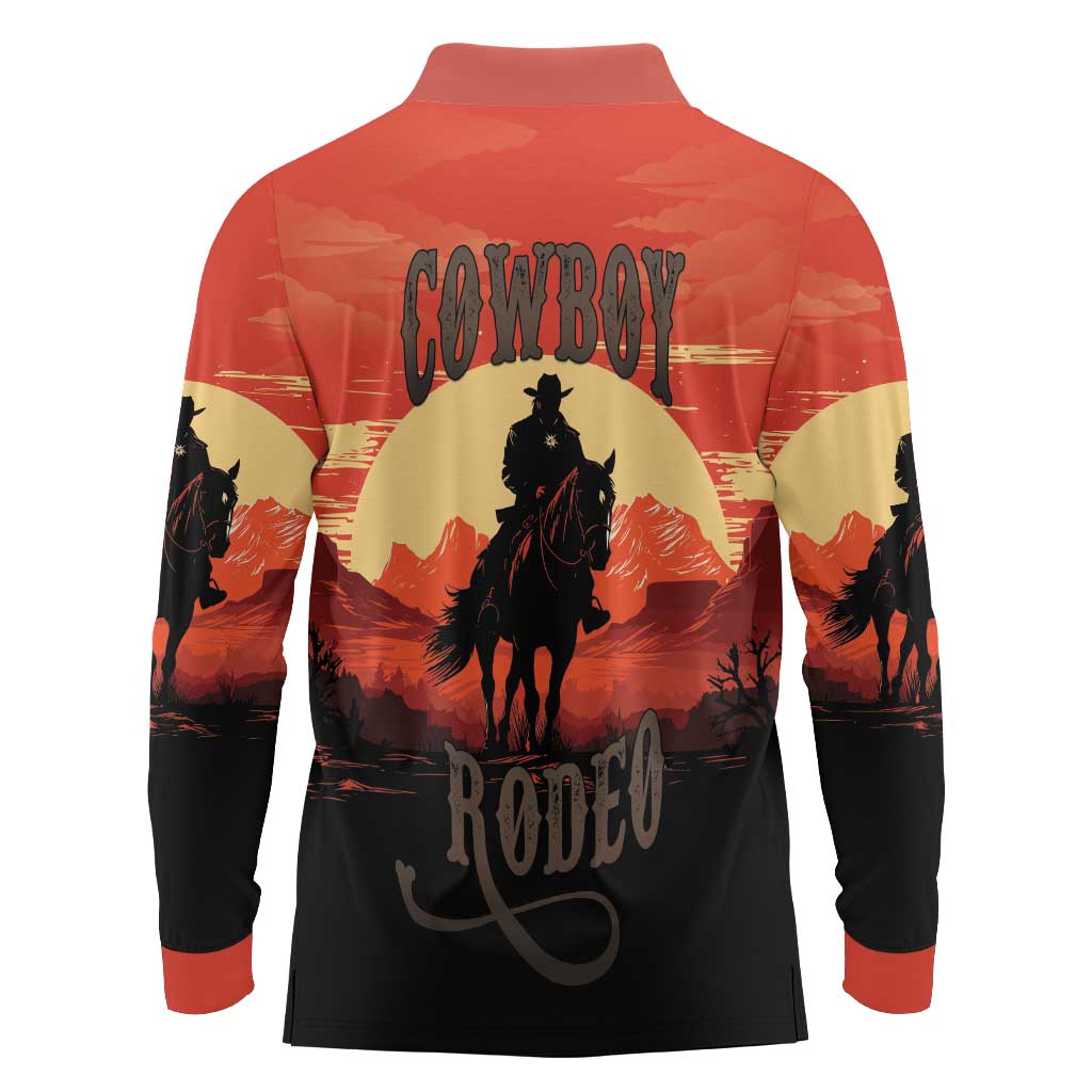 Rodeo Cowboy Long Sleeve Polo Shirt Amarillo By Morning - Wonder Print Shop