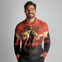 Rodeo Cowboy Long Sleeve Polo Shirt Amarillo By Morning - Wonder Print Shop
