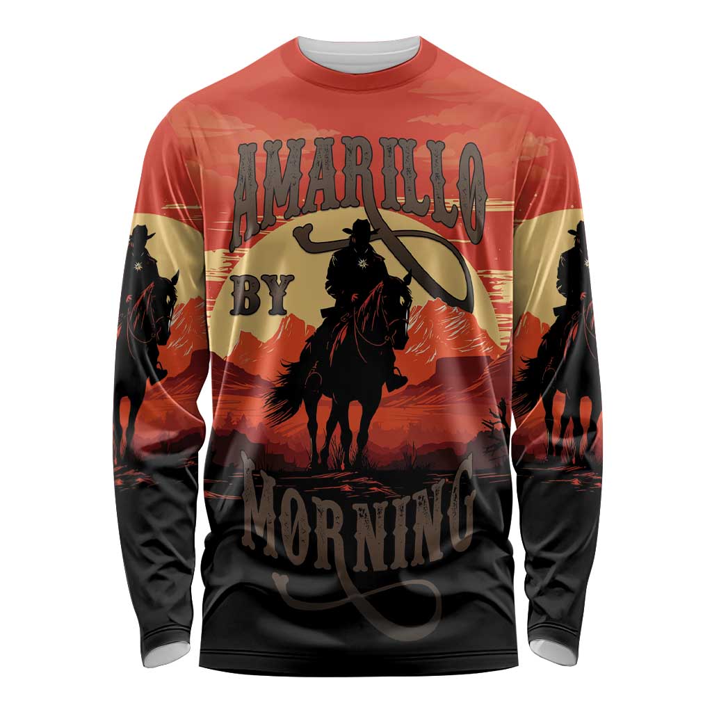 Rodeo Cowboy Long Sleeve Shirt Amarillo By Morning - Wonder Print Shop