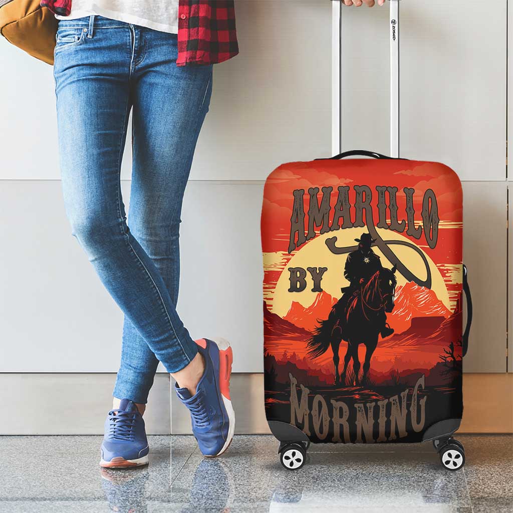 Rodeo Cowboy Luggage Cover Amarillo By Morning - Wonder Print Shop