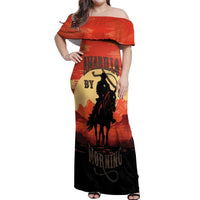 Rodeo Cowboy Off Shoulder Maxi Dress Amarillo By Morning - Wonder Print Shop