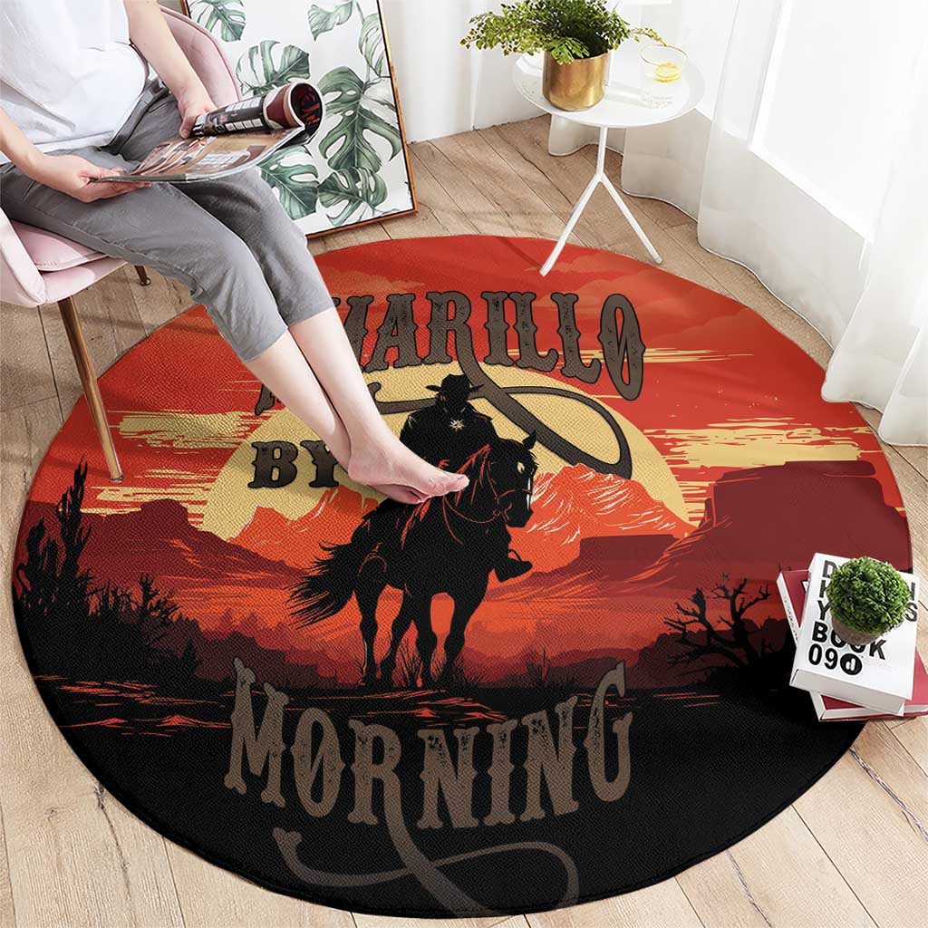 Rodeo Cowboy Round Carpet Amarillo By Morning - Wonder Print Shop