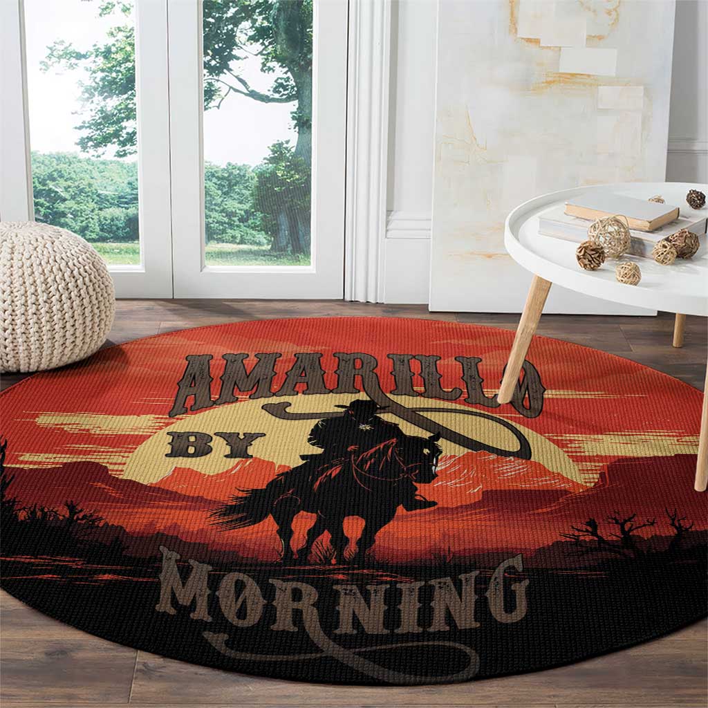 Rodeo Cowboy Round Carpet Amarillo By Morning - Wonder Print Shop