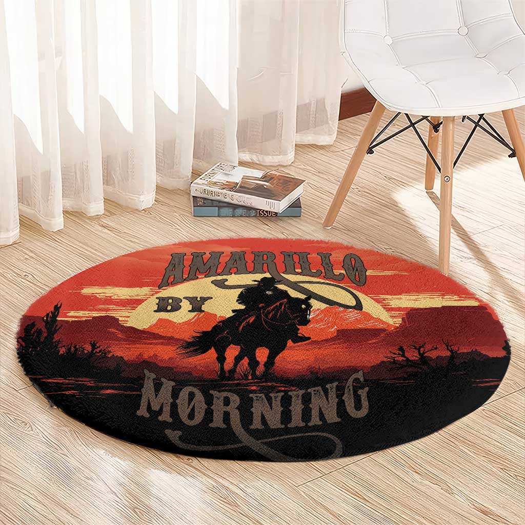 Rodeo Cowboy Round Carpet Amarillo By Morning - Wonder Print Shop