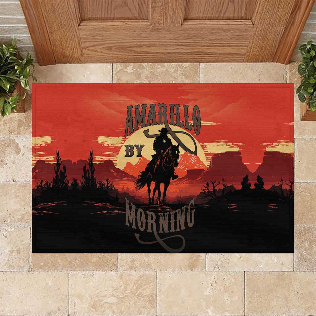 Rodeo Cowboy Rubber Doormat Amarillo By Morning - Wonder Print Shop