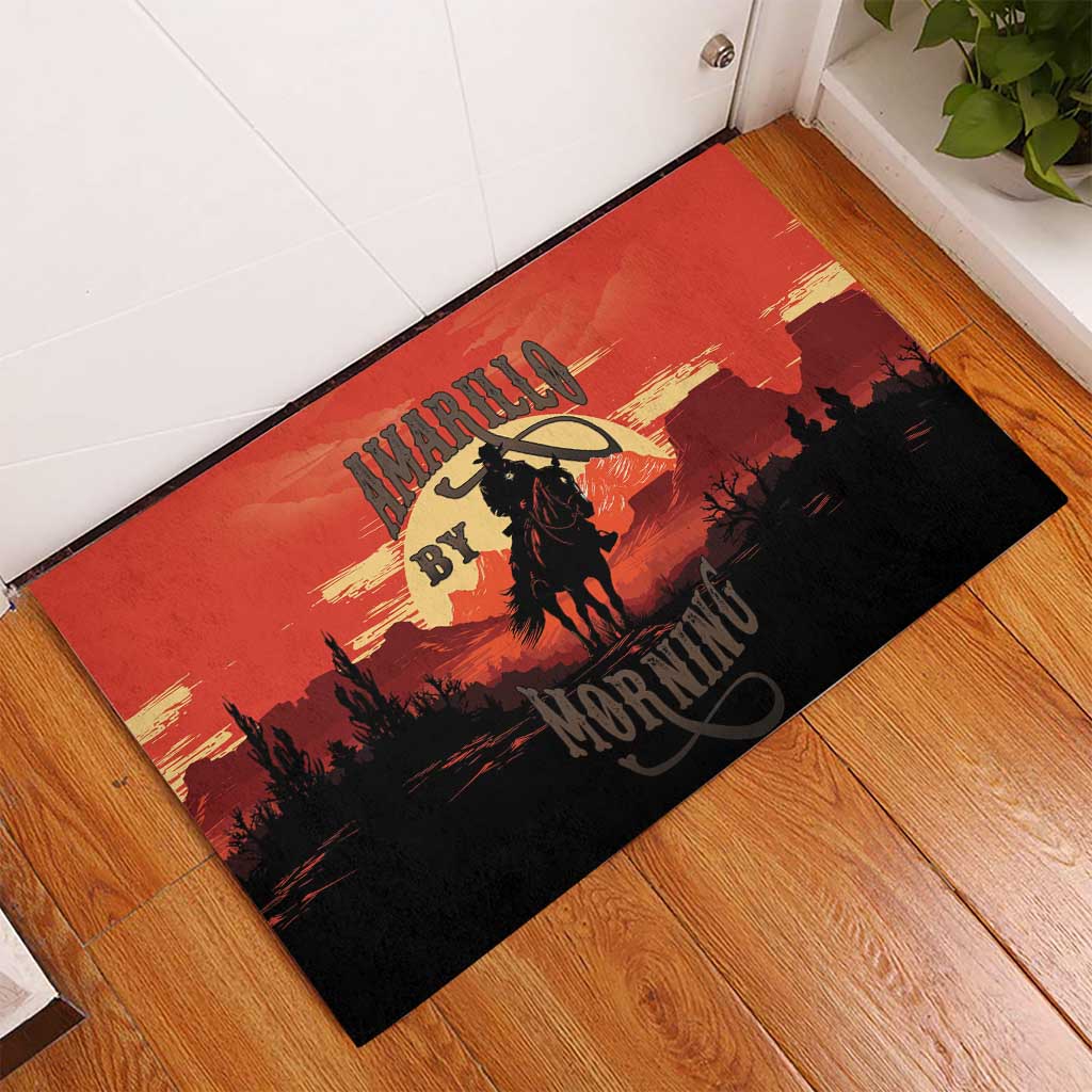 Rodeo Cowboy Rubber Doormat Amarillo By Morning - Wonder Print Shop