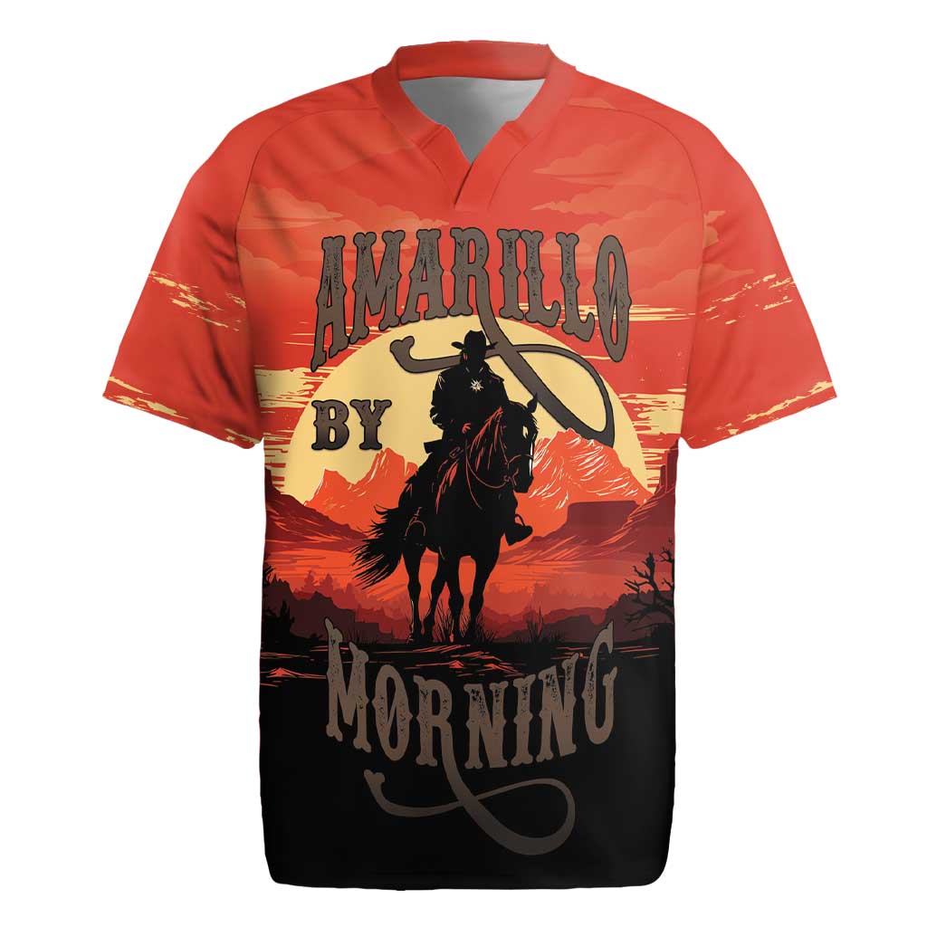 Rodeo Cowboy Rugby Jersey Amarillo By Morning - Wonder Print Shop