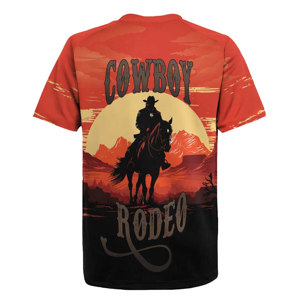 Rodeo Cowboy Rugby Jersey Amarillo By Morning - Wonder Print Shop