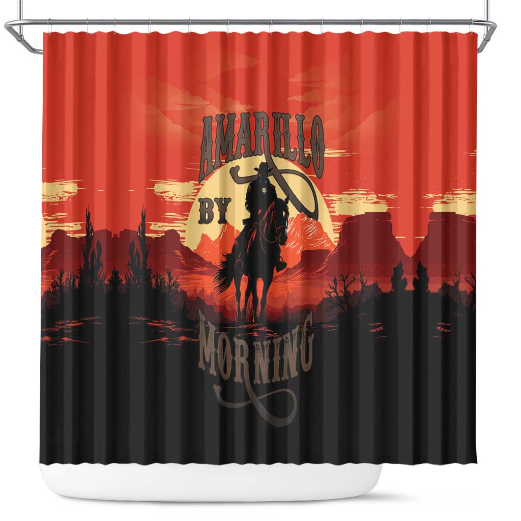 Rodeo Cowboy Shower Curtain Amarillo By Morning - Wonder Print Shop
