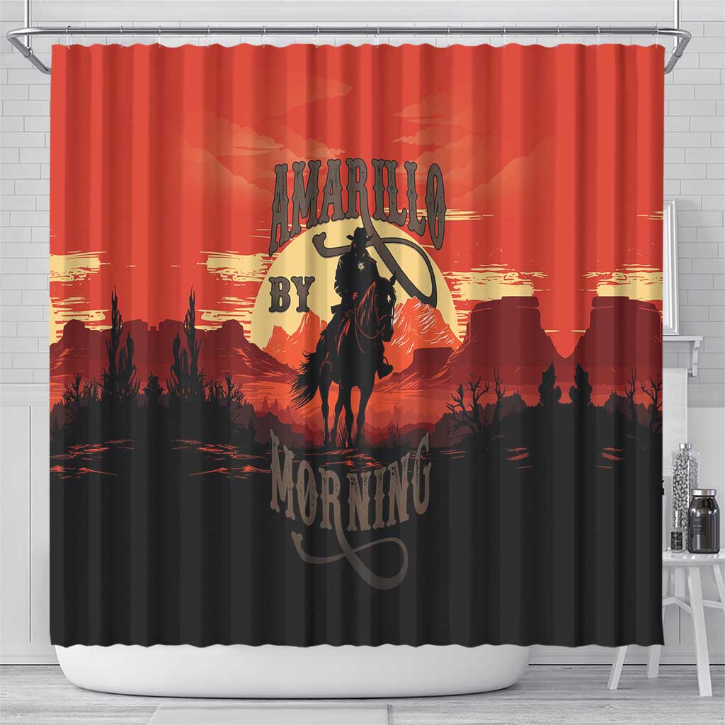 Rodeo Cowboy Shower Curtain Amarillo By Morning - Wonder Print Shop