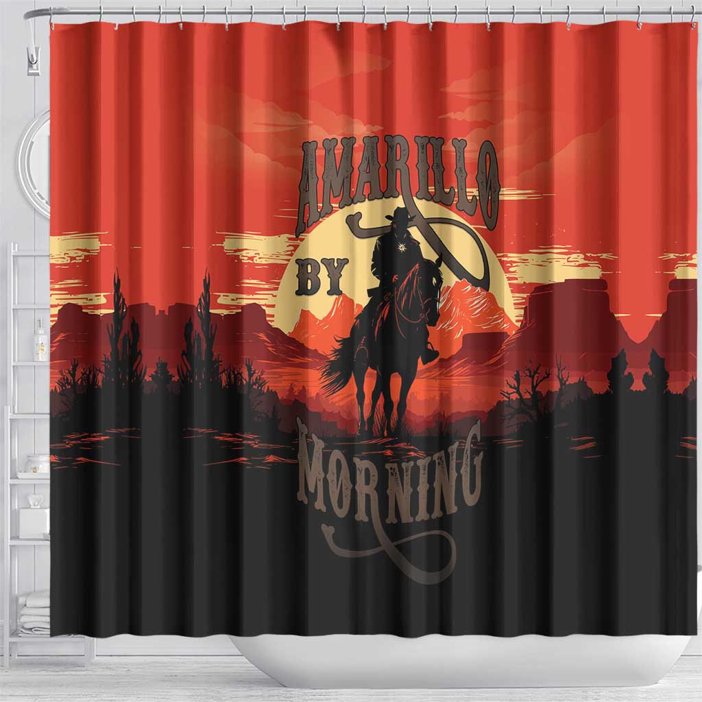 Rodeo Cowboy Shower Curtain Amarillo By Morning - Wonder Print Shop