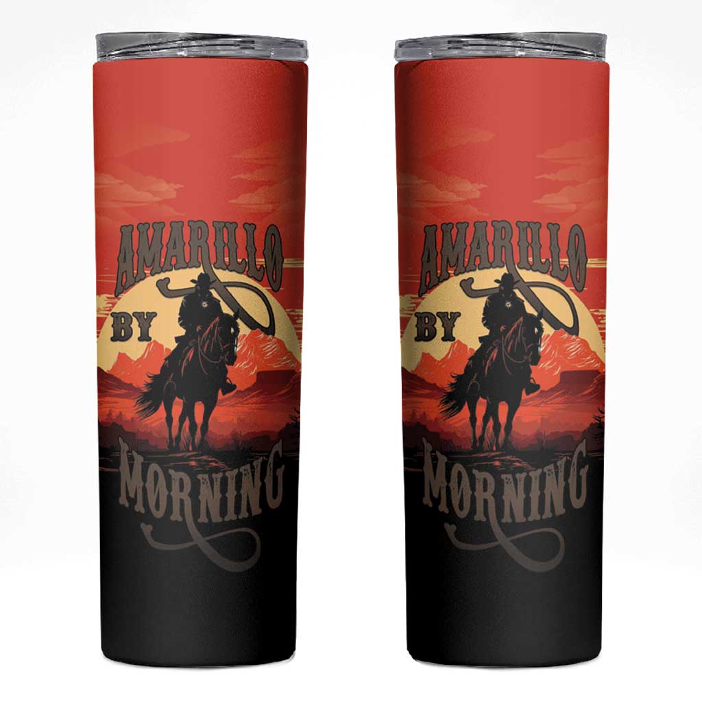 Rodeo Cowboy Skinny Tumbler Amarillo By Morning - Wonder Print Shop