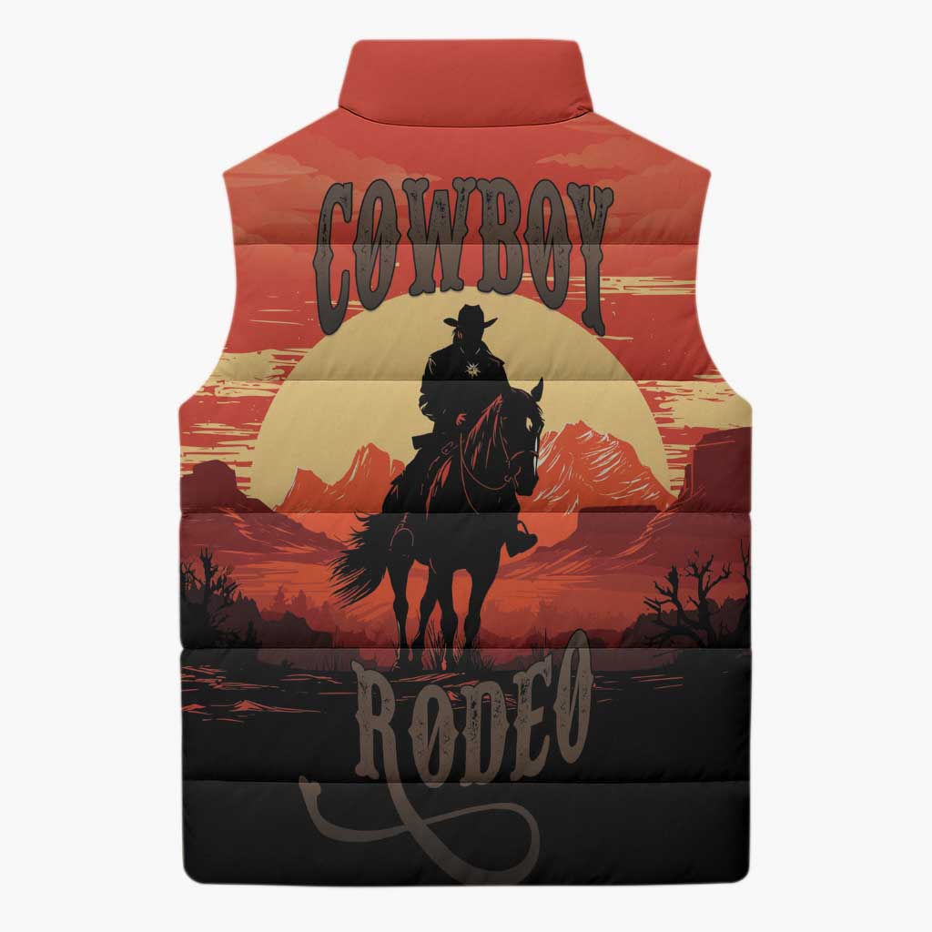 Rodeo Cowboy Sleeveless Puffer Jacket Amarillo By Morning - Wonder Print Shop